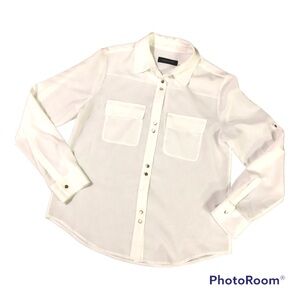 Classic Long Sleeve Ivory Blouse